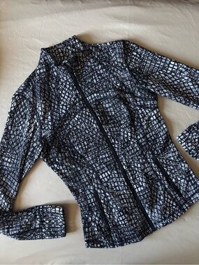 lululemon athletica Black and White Patterned Zip Up